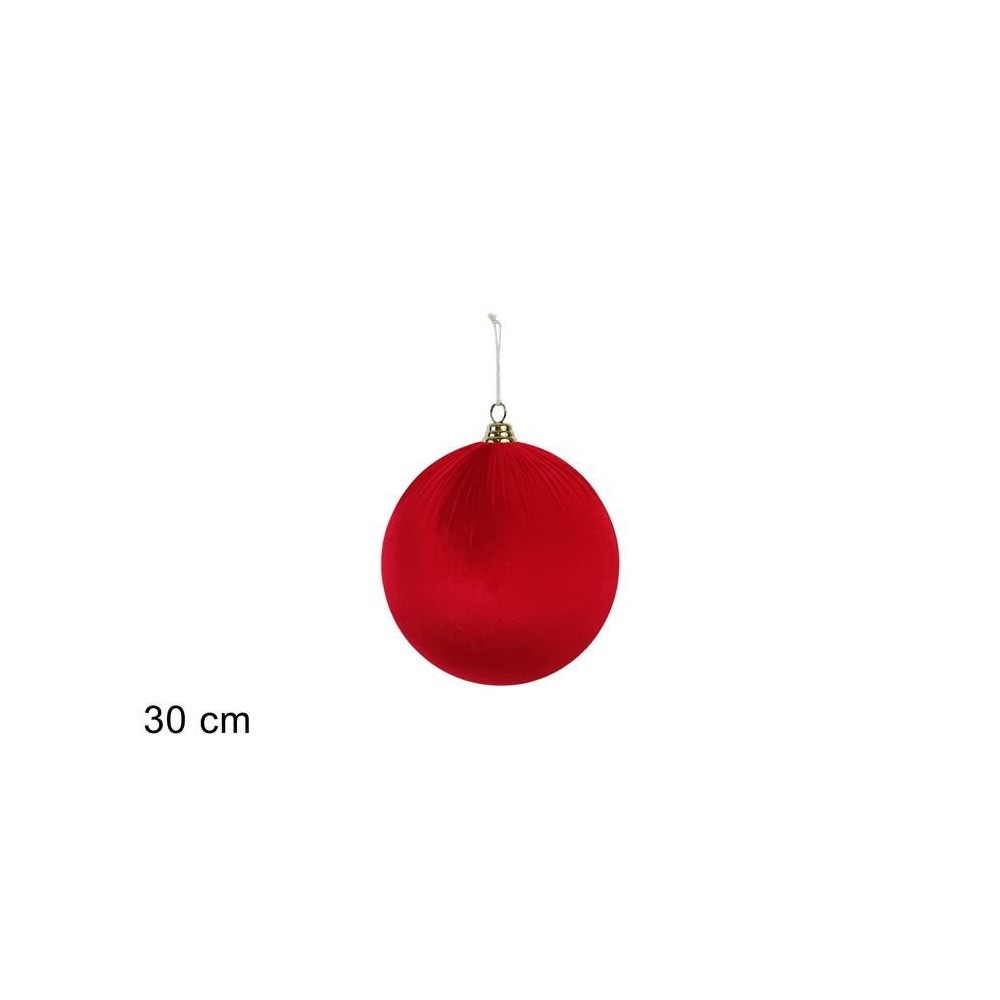 PALLA 30CM TESSUTO VELLUTO ROSSO